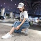 2019春秋季時尚牛仔褲女學生女韓版修身九分直筒褲寬松卷邊乞丐褲