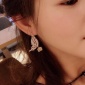 耳墜-甜美可愛百搭時尚香昱原創劉詩詩同款AB黃鉆蝴蝶耳墜-批發